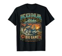 Kona Hawaii Juego de Pesca Deep Waters Giant Marlin Vintage Camiseta