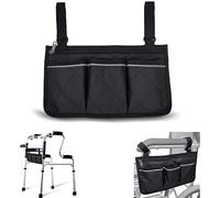 KONAMO Bolsa para Silla de Ruedas con Bolsillos, Universal, Impermeable, para Silla de Ruedas eléctrica, Scooter, Andador, Accesorios, Color Negro