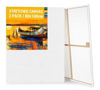 Koncci 2er-Set de lienzos para pintar, 80x100 cm, marco de lona grande, lienzos blancos para pintar con acrílicos y óleos, lienzos para principiantes y artistas
