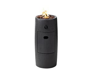 Koncemel Mesa de hoguera de propano para exteriores, columna portátil, hoguera de gas de hormigón para patio, gris oscuro