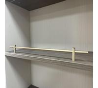 Koncey Kit de Barandilla Metálica para Estantes, Rieles Galería para Estanterías, Barrera de Tubo para Librería, Fácil Instalación(Gold,L 40 CM)