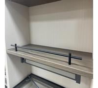 Koncey Kit de Barandilla Metálica para Estantes, Rieles Galería para Estanterías, Barrera de Tubo para Librería, Fácil Instalación(Negro,L 50 CM)