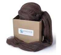 Kondoos Lana natural, 227 g. La mejor lana para fieltro, manualidades y hilado. Colores suaves naturales, sin teñir. Chocolate oscuro, 8 onzas