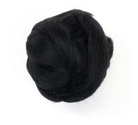 Kondoos Lana natural de color a granel, 8 onzas, la mejor lana para fieltro de aguja, fieltro húmedo, manualidades e hilo giratorio (negro total)