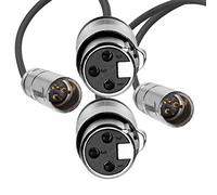 KONDOR BLUE Cable de audio Mini XLR macho a XLR hembra de 16 pulgadas (paquete de 2) para BMPCC y C70 | Conecta un micrófono o mezclador de audio a tu cámara | Negro