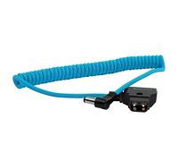 KONDOR BLUE Cable en espiral D-Tap a CC en ángulo recto (5,5 x 2,5 mm) compatible con Canon C70 y Atamos | 16 a 32 pulgadas, ángulo recto, ultraduradero y nailon trenzado con conectores reforzados |
