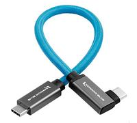 KONDOR BLUE Cable recto USB C 3.1 GEN 2 de 8.5 pulgadas, 10 Gb/s, 100 W, cable trenzado en ángulo recto para entrega de datos y energía de 8K