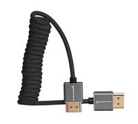 KONDOR BLUE Cable trenzado en espiral corto 4K HDMI a HDMI para monitores en cámara, tarjetas de captura + más | 4K/60Hz | MetaData 3D HDR de 18 Gbps | 12 a 24 pulgadas | Negro