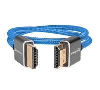 KONDOR Blue Cable trenzado recto delgado HDMI 4K para monitores en la cámara, tarjetas de captura + más
