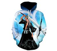 KONDZ Nueva Sudadera con Capucha De Moda para Otoño E Invierno para Hombre, Sudaderas con Capucha con Estampado 3D De Anime Bleach, Ropa Informal Estilo Hip Hop, Sudaderas con Capucha Informales