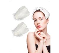KONFEN 2 Piezas Pinzas para el Cabello con Plumas Perla, Plumas de Adorno Cabeza Cisne y Perlas, Elegancia Accesorios Pelo Clips Tocado Mujeres para Ballet Boda Baile Escénica Festival Fiesta Blanco