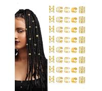 KONFEN 40 piezas de colgantes dreadlocks de metal, pinzas para el pelo en espiral, joyas, perlas en espiral accesorios moda trenzas africanas Kpop decorar hombres mujeres, dorado