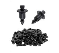 KONFEN 50 Piezas 6MM Clips de Plástico Remache, Clips de Retención Universales Tipo Empuje Carenado Grapas de Fijación Rivet Trim Clamp para Coche y Moto Paneles Paragolpes Guardabarros, Negro