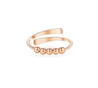 KONFEN Anillo antiestrés para mujer ajustable y giratorio, cuentas giratorias, anillo para jugar con los dedos, giratorio, bisutería, abertura ajustable, regalo, oro rosa