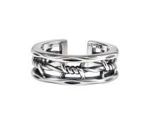 KONFEN Anillo para hombre, ajustable, calado, patrón trenzado, vikingo, abierto, retro, punk, hip hop, gótico, unisex, vintage, regalo de cumpleaños/Navidad para hombres, niños y mujeres