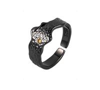 KONFEN Anillos Ajustable Hombres Mujer, Anillo Montaña Negra Ajustable Aneis Ajustables Chapado en Plata, Vikingo Vintage Sortijas Dedo Anillas Grande Jewelry Regalos para Homem Men San Valentin