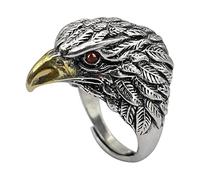 KONFEN Anillos Hombres Plata, Anillo Águilas Ajustable Aneis Ajustables, Vintage Sortijas Dedo Anillas Grande Jewelry Regalos para Homem Men Juvenil San Valentin