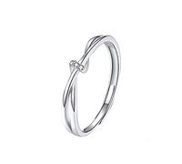 KONFEN Anillos Mujer Plata 925, Anillo Circonita Ajustable, Aneis Ajustables Sortijas Anillo Dedo Anillas Fino Jewelry Regalos para Mujer Niña Juvenil San Valentin