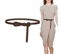 KONFEN Cinturón de cuero de las señoras, cinturones de cuero de la PU para las mujeres (Marrón)