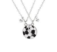 KONFEN Collar Fútbol Amitié Magnético, Collar de la Amistad BFF para 2 Chicas, Colgante de Fútbol, Joyas de Regalo de Football para Mujer, Joyas con Colgante para Aficionados y Fans, Plata