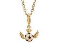 KONFEN Collar Mujer, Cadena de Oro 18k Ajustable, Delicado Collar Crown Wings Football, Regalo de Fútbol para Cumpleaños, Joyas para Regalar a Mujeres, Joyas con Colgante para Aficionados y Fans, Oro