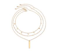 KONFEN Collares en capas de la Mujer Boho, único colgante geométrico de serpiente gargantilla, la vendimia de la estrella/flor/corazón de la cadena de joyería de regalo para Lover(4 Estilo, Oro/Plata)