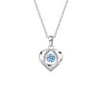 KONFEN Collares para Mujeres, Collar Colgante Corazón de Amor de Circonita Móvil, Joyas de Mujer Cadena Ajustable, Regalos de Joyería para Chicas, Azul