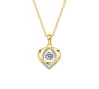 KONFEN Collares para Mujeres, Collar Colgante Corazón de Amor de Circonita Móvil, Joyas de Mujer Cadena Ajustable, Regalos de Joyería para Chicas, Oro