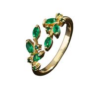 KONFEN Esmeraldas alto Grado las Mujeres Anillos Abiertos Ajustables, Anillo Serpiente Anillo de Circón, la Boda del Partido Brillante Clásico Elegante y de la Vendimia Para las Señoras, Verde, Acero