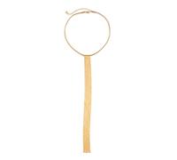 KONFEN Mujeres Collares Largos Y, Elegante Deep-V Collar largo de borlas para el vestido de fiesta, cruzadas de acero de titanio serpiente cadena de joyería regalos para Lover(2 Style, Gold/Silver)