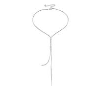 KONFEN Mujeres Collares Largos Y, Elegante Deep-V Collar largo de borlas para el vestido de fiesta, cruzadas de acero de titanio serpiente cadena de joyería regalos para Lover(2 Style, Gold/Silver)