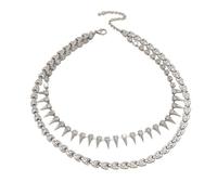 KONFEN mujeres en capas Collares de diamantes de imitación, brillante collar de diamantes de imitación gargantilla, mariposa de la vendimia/tachonado colgante de joyería regalos (3 estilo, oro/plata)