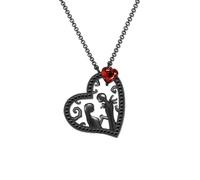 KONFEN Pareja Collares a Juego, Collar de Acero Inoxidable Colgante de Pareja Esqueleto, Collar de Corazón Punk Gothic Pareja Collares con Cadena de Aleación Ajustable para Aniversario para Amigo