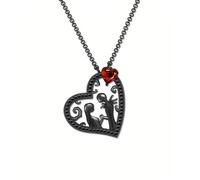 KONFEN Pareja Collares a Juego, Collar de Acero Inoxidable Colgante de Pareja Esqueleto, Collar de Corazón Punk Gothic Pareja Collares con Cadena de Aleación Ajustable para Aniversario para Amigo