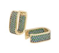 KONFEN Pendientes Aros Oro Mujer, Pendientes Dorados Aro Oreja Pequeño, Pendientes Geometricos con Circonita y Rhinestone, Pendiente Aretes Mujer Hoop Earring Joyas Regalos Fiesta (Oro)