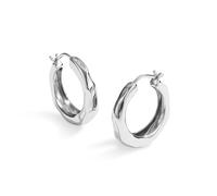 KONFEN Pendientes de aro para mujer con diseño ondas de agua, pendientes botón aro redondos ajustables Ganchos Joyería brillante clásica para mujer y niña, plateados