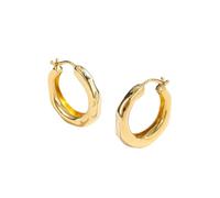 KONFEN Pendientes de aro para mujer con diseño ondas de agua, pendientes botón aro redondos ajustables Ganchos Joyería brillante clásica para mujer y niña, oro