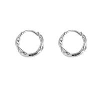KONFEN Pendientes de aro para mujer Eternity Infinity Mobius, pendientes de botón aro redondos ajustables Ganchos Joyería clásica Brillantes para mujer y niña, plateados