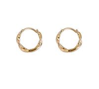 KONFEN Pendientes de aro para mujer Eternity Infinity Mobius, pendientes de botón aro redondos ajustables Ganchos Joyería clásica Brillantes para mujer y niña, oro