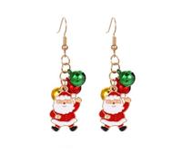 KONFEN Pendientes de Navidad, Pendientes de Aleación con Copo de Nieve/Árbol de Navidad/Grass/Letter/Casa de Nieve/Bastón de Paseo/Ganso/Santa Claus