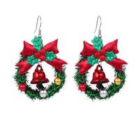 KONFEN Pendientes de Navidad, Pendientes de Aleación con Copo de Nieve/Árbol de Navidad/Grass/Letter/Casa de Nieve/Bastón de Paseo/Ganso/Santa Claus