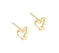 KONFEN Pendientes para mujer con corazón calado, pendientes de plata auténtica corazón clásicos, joyería ajustables para mujer y niña, oro