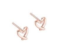 KONFEN Pendientes para mujer con corazón calado, pendientes de plata auténtica corazón clásicos, joyería ajustables para mujer y niña, oro rosa