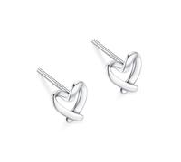 KONFEN Pendientes para mujer con corazón calado, pendientes de plata auténtica corazón clásicos, joyería ajustables para mujer y niña, plata