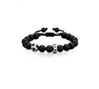 KONFEN Pulsera de Fútbol de Piedra Natural, Con Dije de Metal en Forma de Cruz, Ajustable, Regalos de Joyería para Niños, Regalo de Fútbol para Aficionados, Niños, Adolescentes