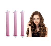 KONFEN Satin Heatless Hair Curler, 3 Pack de rizadores de terciopelo sin calor para el pelo, DIY Styling Hair Curler para la mayoría de los tipos de cabello(Pink)