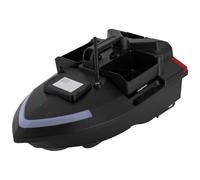 Konfiur Barco de pesca GPS, barco de pesca con 2 contenedores de cebo, 500 m de distancia, barco de cebo inalámbrico, 16 lugares de pesca, 12000 mAh (negro)