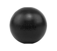 KONG Pelota extrema con agujero - Juguete de búsqueda - Juguete duradero para perros para entrenamiento, tiempo de juego interactivo y más - Bola de goma extrema natural - Negro - para perros grandes