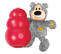 KONG Classic & Wild Knots Bear Combo Pack - Juguetes para perros nicos y divertidos para horas de juego - Juguete clsico que se puede rellenar
