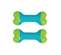 KONG CoreStrength Bone - Juguete dental para morder para perros, duradero, multicapa, enriquece el juego, texturizado para limpiar los dientes, para perros medianos o grandes, juego de 2